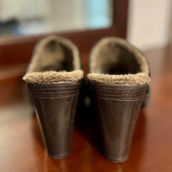 Muk Luks Kameryn Faux Fur Lined Knit Gray Mules Clogs Women 7 - Picture 9 of 12